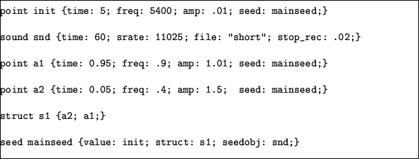\begin{table}\frame{\begin{minipage}{6in}
{\singlespace \verbatiminput{audio/bark/short.sc}}
\end{minipage}}
\end{table}