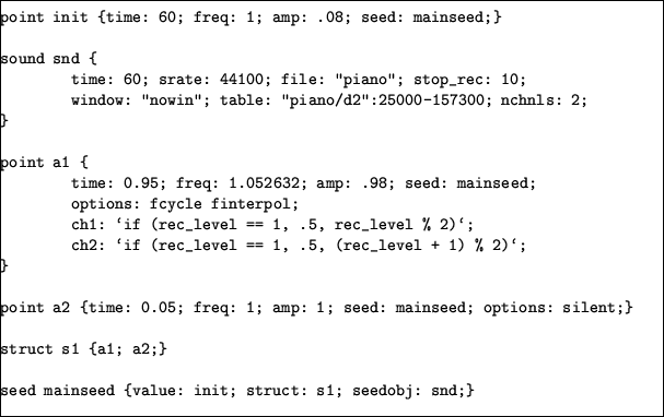 \begin{table}\frame{\begin{minipage}{6in}
{\singlespace \verbatiminput{audio/piano/piano.sc}}
\end{minipage}}
\end{table}